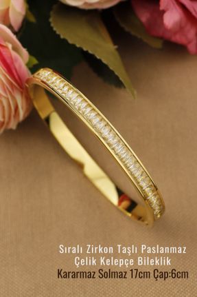 دستبند استیل طلائی زنانه استیل ضد زنگ کد 823795127