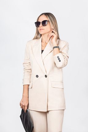 ست بالاتنه و پائین تنه بژ زنانه بافتنی Garamak - کد 678478835