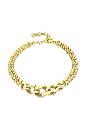 دستبند نقره طلائی زنانه 925 عیار nevamkuyumculuk - کد 844720769