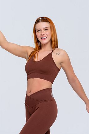 نیم تنه اسپرت قهوه ای زنانه الاستین Gymwolves - کد 355685049
