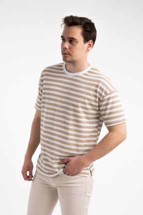 تی شرت بژ مردانه رگولار یقه پولو کد 286809029