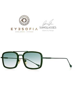 عینک آفتابی سبز زنانه 50 UV400 تیتانیوم مات مستطیل کد 805168078