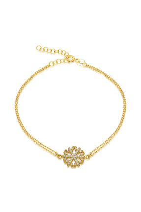 دستبند نقره طلائی زنانه 925 عیار nevamkuyumculuk - کد 844824674