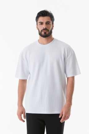 تی شرت سفید مردانه رگولار یقه گرد کد 825257488