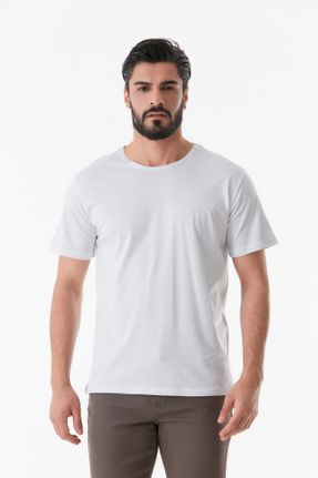 تی شرت سفید مردانه رگولار یقه گرد کد 825569900