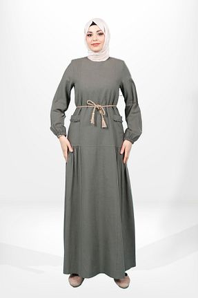 لباس حجاب خاکی زنانه رگولار Beyza - کد 844888527