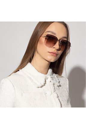 عینک آفتابی طلائی زنانه UV400 Saint Laurent - کد 844175563