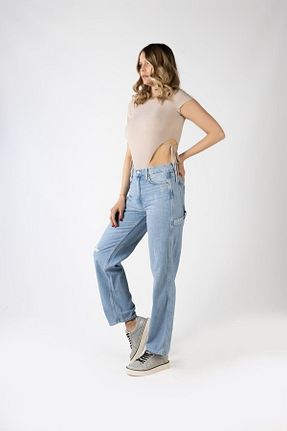 شلوار جین آبی زنانه رگولار Kutaf - کد 682163062