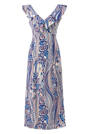 لباس آبی زنانه بافتنی ویسکون رگولار کد 687845943