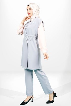 ست بالاتنه و پائین تنه حجاب طوسی زنانه رگولار SheFa - کد 844910376