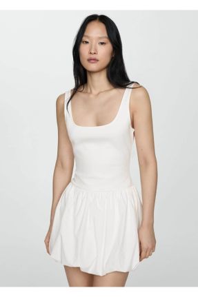 لباس سفید زنانه بافت رگولار کد 822181420