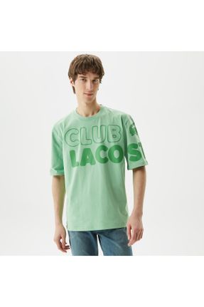 تی شرت سبز مردانه ریلکس یقه گرد کد 810614155