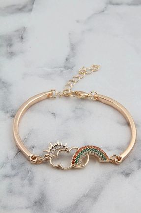 دستبند جواهر طلائی زنانه برنز کد 792168788