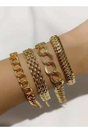 دستبند جواهر طلائی زنانه روکش طلا کد 195627087