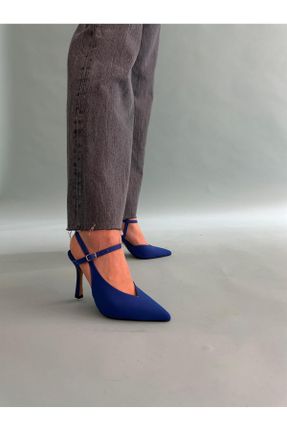 کفش پاشنه بلند کلاسیک سرمه ای زنانه پاشنه ساده پاشنه متوسط ( 5 - 9 cm ) کد 736642019