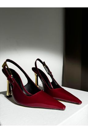کفش پاشنه بلند کلاسیک زرشکی زنانه پاشنه نازک پاشنه متوسط ( 5 - 9 cm ) کد 802278076
