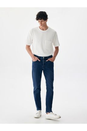 شلوار جین آبی مردانه پاچه تنگ جین اسلیم استاندارد کد 741375161
