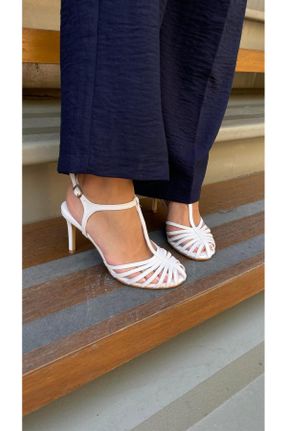 کفش پاشنه بلند کلاسیک سفید زنانه پاشنه ساده پاشنه متوسط ( 5 - 9 cm ) کد 742977287