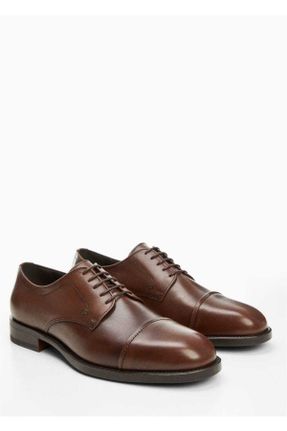 کفش آکسفورد قهوه ای مردانه پارچه نساجی پاشنه کوتاه ( 4 - 1 cm ) کد 790609923