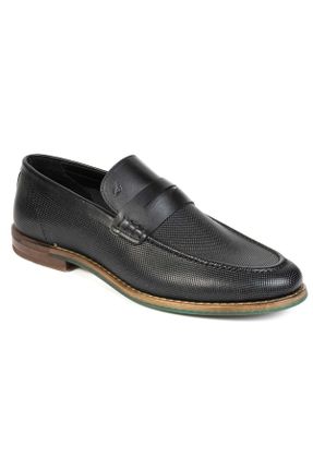 کفش کژوال مشکی مردانه چرم طبیعی پاشنه کوتاه ( 4 - 1 cm ) پاشنه ساده کد 824643941