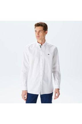 پیراهن سفید مردانه رگولار یقه دکمه دار کد 251832933