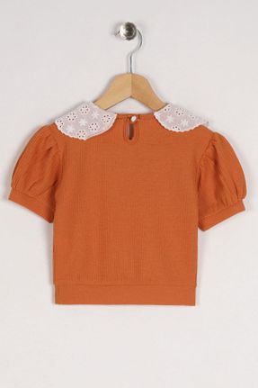 تی شرت نارنجی بچه گانه فرم فیت یقه نوزاد تکی کد 733916164