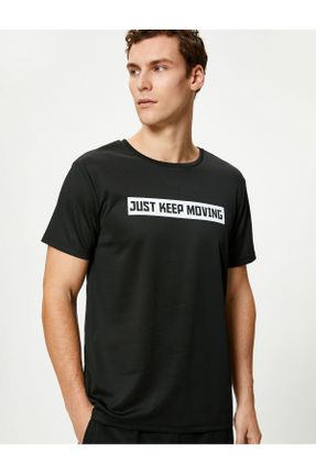 تی شرت صورتی مردانه رگولار یقه گرد پلی استر تکی کد 788366749