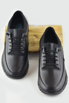کفش کژوال مشکی مردانه چرم طبیعی پاشنه کوتاه ( 4 - 1 cm ) پاشنه ساده کد 752339222