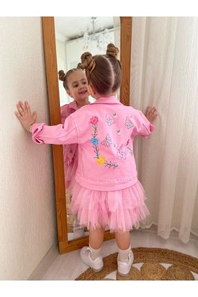 ست بالاتنه و پائین تنه صورتی بچه گانه جین Genel Markalar - کد 819526066