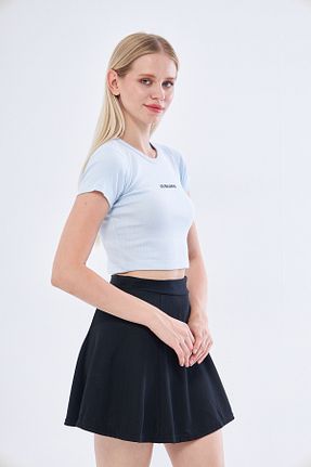 بادی آبی زنانه یقه دوچرخه Moda Işık - کد 740959215