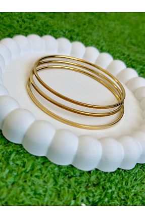 دستبند استیل (فولاد) طلائی زنانه استیل ضد زنگ Hicrans Takı - کد 839067213