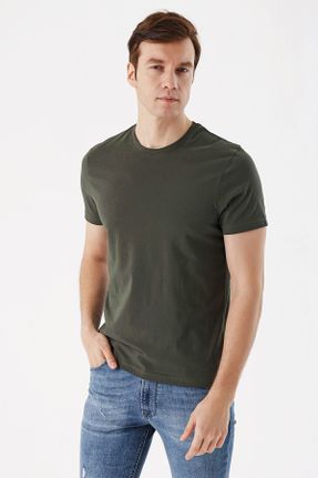 تی شرت خاکی مردانه اسلیم فیت یقه گرد تکی بیسیک کد 290706386