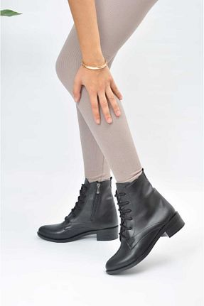 بوت / نیم بوت مشکی زنانه چرم مصنوعی Zengin ayakkabı - کد 781008797