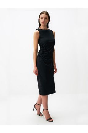 لباس مشکی زنانه بافتنی پلی استر تنگ کد 828394311