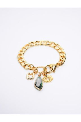 دستبند جواهر طلائی زنانه کد 795534805