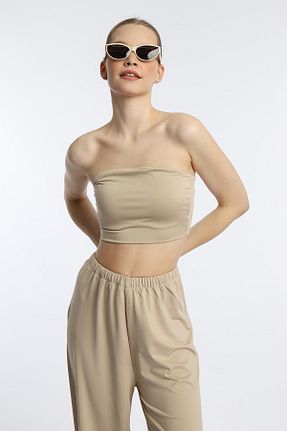 بلوز قهوه ای زنانه ساده QUHOX - کد 827006584