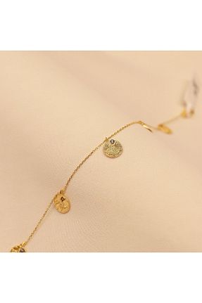 دستبند طلا زرد زنانه 14 عیار TAHAN MÜCEVHERAT - کد 840395018