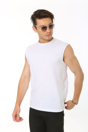 تی شرت سفید مردانه باکسی یقه گرد تکی بیسیک کد 339108086