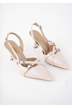 کفش پاشنه بلند کلاسیک بژ زنانه چرم مصنوعی Shoes - کد 839145846