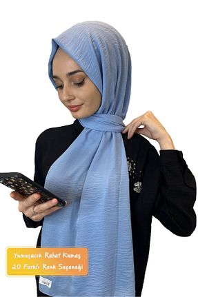 شال آبی زنانه پنبه ای Eflatun - کد 824895919