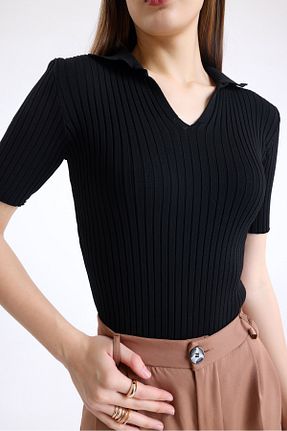 بلوز مشکی زنانه ساده Jose Clothing - کد 844675408