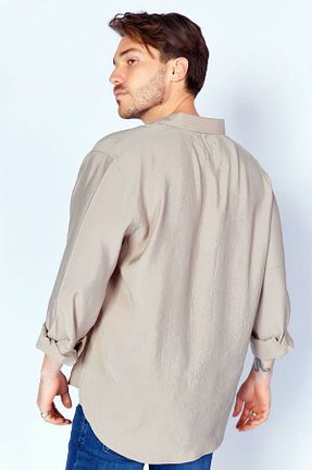 پیراهن بژ مردانه رگولار MissThetis - کد 839767367