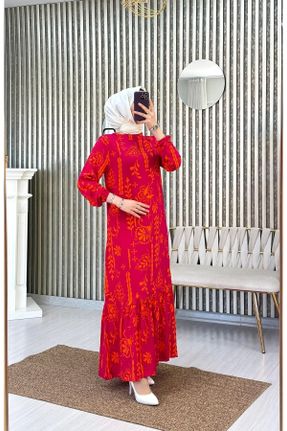 لباس قرمز زنانه لانگ فیت بافتنی ویسکون کد 833526931