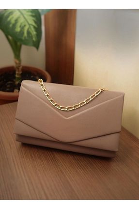 کیف مجلسی قهوه ای زنانه چرم مصنوعی VALESCO - کد 680868379