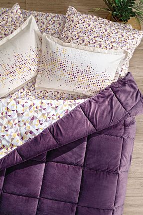 ست لحاف و روکش لحاف و روکش بالش بنفش کش دار Puffy - کد 843793139
