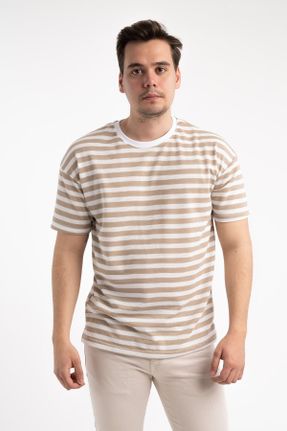 تی شرت بژ مردانه رگولار یقه پولو کد 286809029
