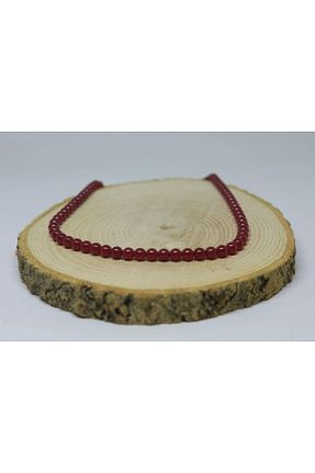 گردنبند جواهر زرشکی زنانه سنگ Yasamtohumu - کد 653405755