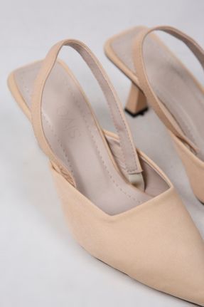 کفش پاشنه بلند کلاسیک بژ زنانه پارچه ای پاشنه نازک پاشنه متوسط ( 5 - 9 cm ) کد 692675932