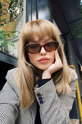 عینک آفتابی قهوه ای زنانه UV400 REN accesories - کد 761969617