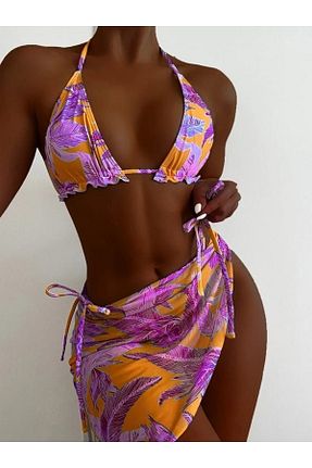 ست بیکینی بنفش زنانه پارچه ای bikinistan - کد 844877673